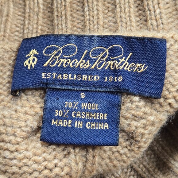 NWOT Brooks Brothers Wool Cashmere Cable Knit Turtleneck Sweater - Picture 2 of 11
